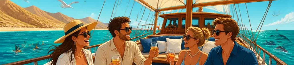 Goleta exclusiva Aphrodite en Fuerteventura con comida y bebidas