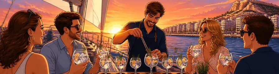 Disfruta de un Paseo en Barco con Cata de Gin-Tonics al Atardecer en Alicante