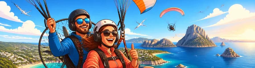 Experiencia de vuelo en parapente motorizado por la isla de Ibiza