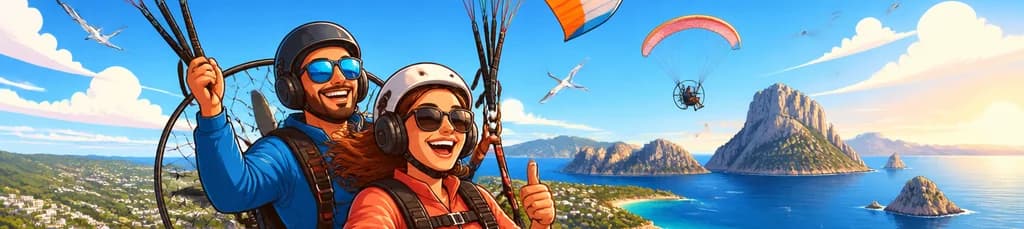 Experiencia de vuelo en parapente motorizado por la isla de Ibiza