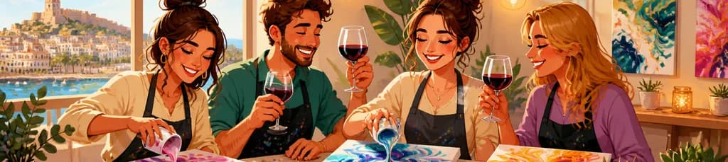 Taller de Arteterapia Fluida y Cata de Vinos en Alicante