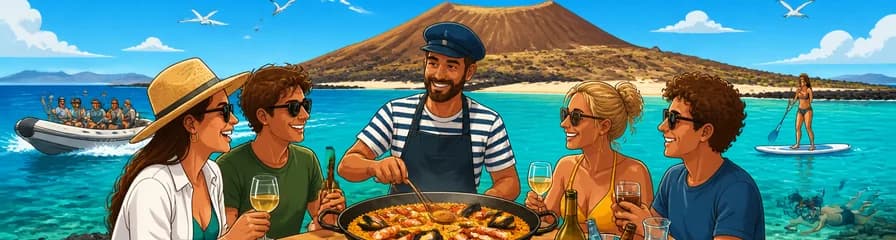 Escapada a la Isla de Lobos, Fuerteventura: Paella y Opciones de Actividades Acuáticas