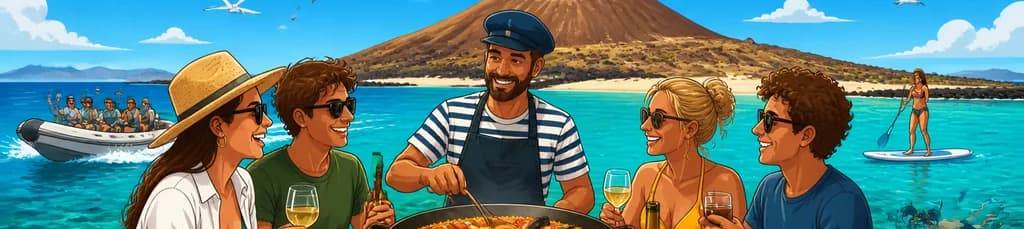 Escapada a la Isla de Lobos, Fuerteventura: Paella y Opciones de Actividades Acuáticas
