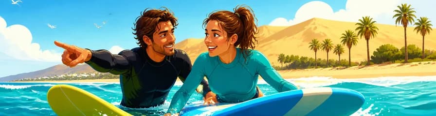 Curso de surf para dos personas en Playa del Inglés y Maspalomas