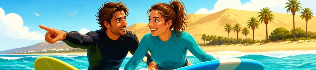 Curso de surf para dos personas en Playa del Inglés y Maspalomas