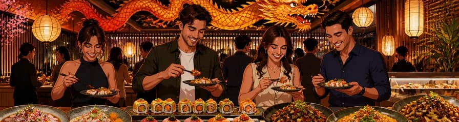 Experiencia de buffet de alta cocina Nikkei en Genko Restaurante, Madrid