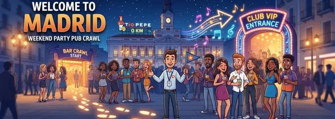 ¡Bienvenido a la fiesta de fin de semana Pubcrawl en Madrid!