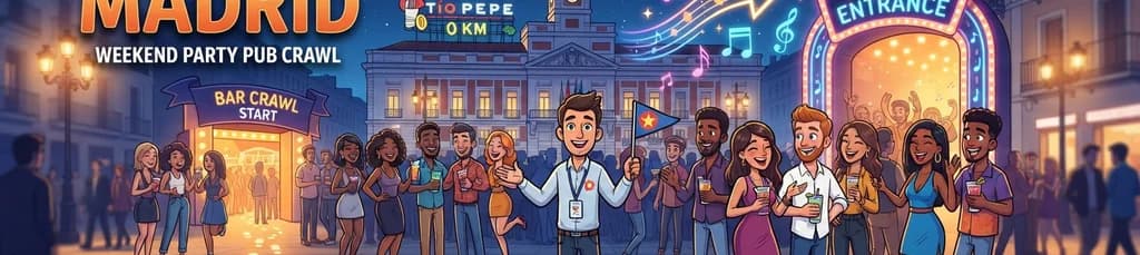 ¡Bienvenido a la fiesta de fin de semana Pubcrawl en Madrid!