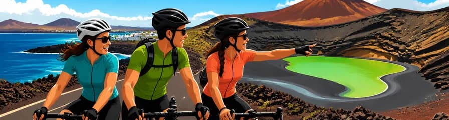 Recorrido en bicicleta eléctrica por el Golfo Verde de Lanzarote
