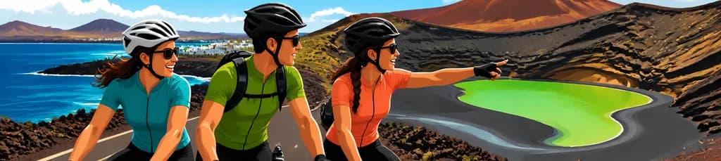 Recorrido en bicicleta eléctrica por el Golfo Verde de Lanzarote