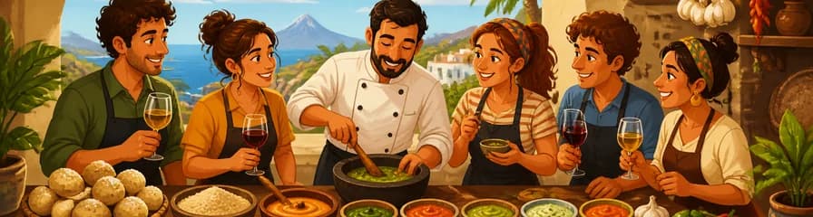 Descubre Tenerife: Clase de Cocina Tradicional y Mojos Canarios con Maridaje de Vino
