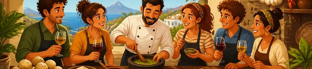 Descubre Tenerife: Clase de Cocina Tradicional y Mojos Canarios con Maridaje de Vino