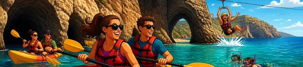 Aventura en kayak por las cuevas y los acantilados de Mogán