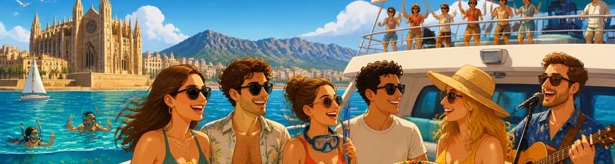 Aventura Marina en la Bahía de Palma: Excursión en Barco con Snorkel y Música en Vivo