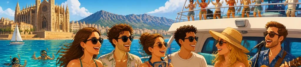 Aventura Marina en la Bahía de Palma: Excursión en Barco con Snorkel y Música en Vivo