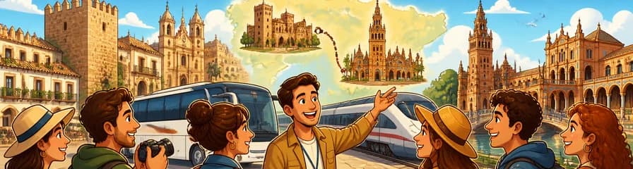 Viaje de dos días en autobús y tren de Madrid a Cáceres y Sevilla