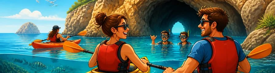 Travesía en kayak y snorkel para explorar las cuevas de Ibiza