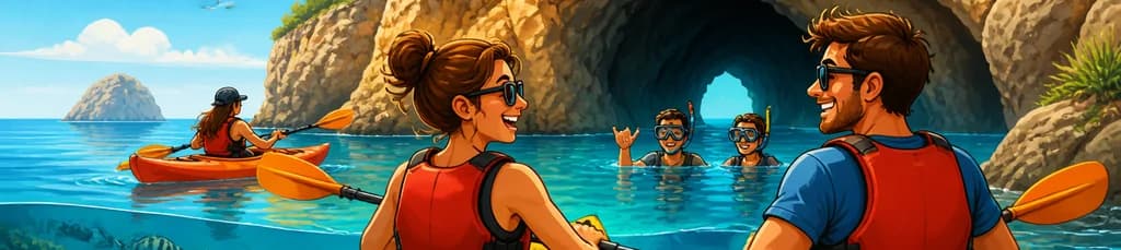 Travesía en kayak y snorkel para explorar las cuevas de Ibiza