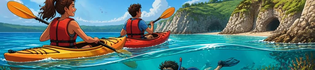 Aventura de kayak y snorkel en Cantabria con salida desde Bilbao