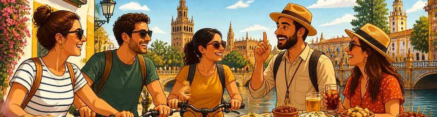Recorrido guiado en bicicleta y experiencia de tapas por Sevilla al mediodía