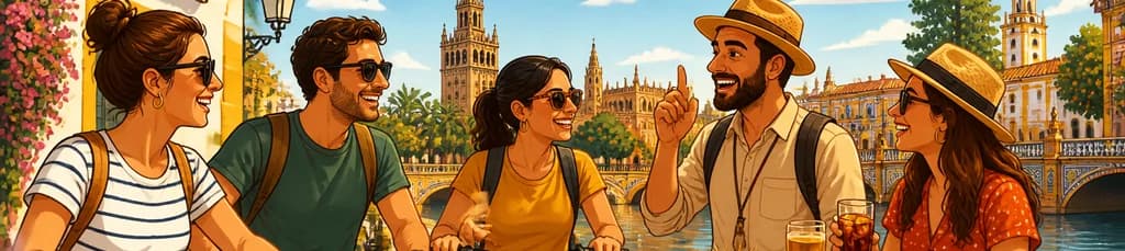 Recorrido guiado en bicicleta y experiencia de tapas por Sevilla al mediodía