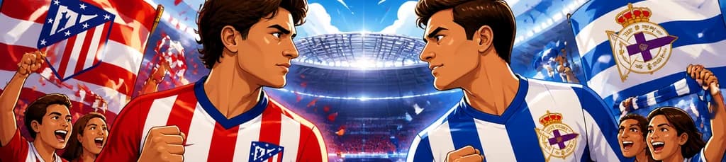 Enfrentamiento de fútbol: Atlético de Madrid contra Deportivo La Coruña