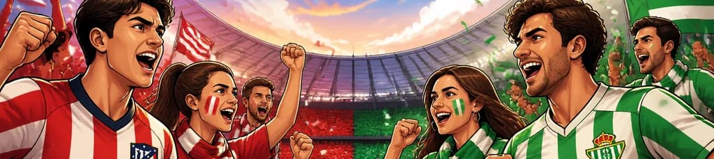 Duelo futbolístico entre Atlético de Madrid y Real Betis Balompié
