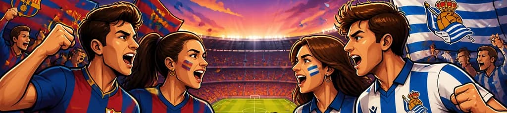 Duelo futbolístico: FC Barcelona contra Real Sociedad