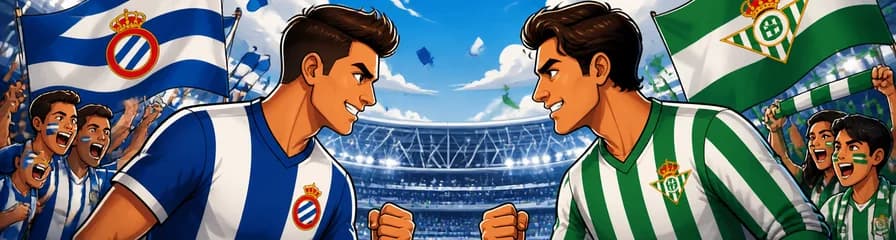Duelo futbolístico entre RCD Espanyol y Real Betis Balompié