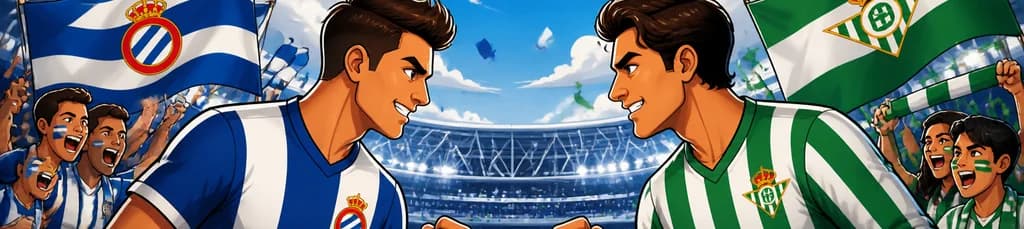 Duelo futbolístico entre RCD Espanyol y Real Betis Balompié