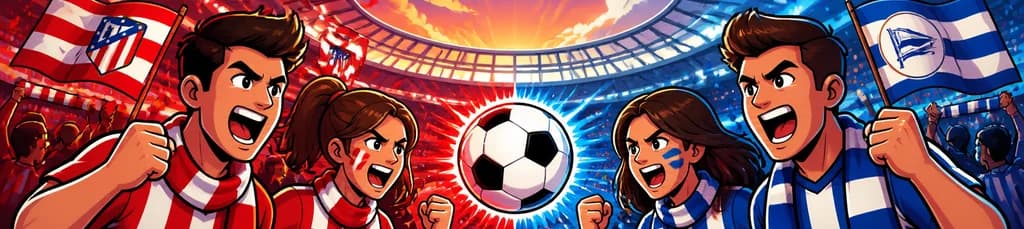 Duelo futbolístico entre Atlético de Madrid y Deportivo Alavés