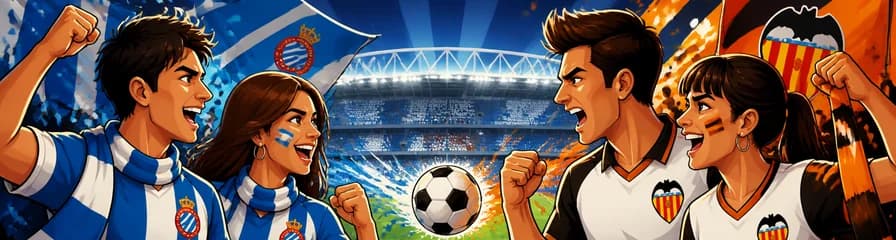 Partido de fútbol RCD Espanyol contra Valencia CF
