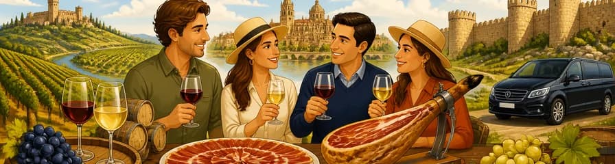 Experiencia gastronómica privada de 2 días: vinos de Ribera del Duero y Rueda, y jamón ibérico desde Madrid