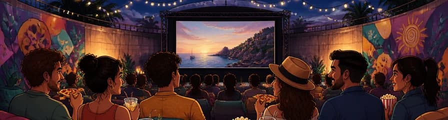 Sesión exclusiva de cine y pizza al aire libre en Mallorca
