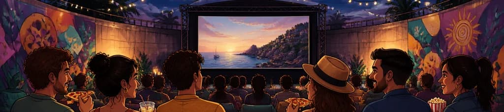 Sesión exclusiva de cine y pizza al aire libre en Mallorca