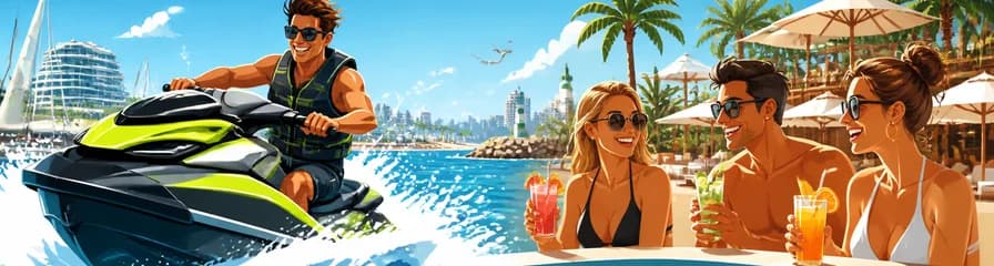 Experiencia de alquiler de moto de agua en Valencia con acceso a Beach Club y piscina