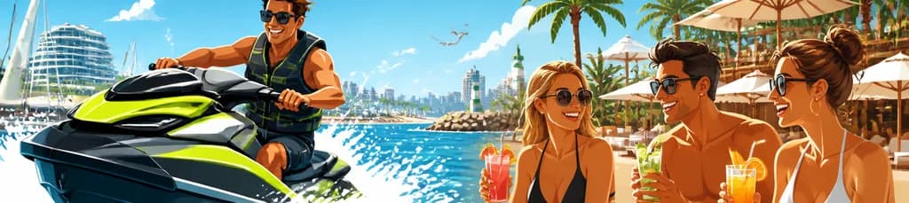 Experiencia de alquiler de moto de agua en Valencia con acceso a Beach Club y piscina