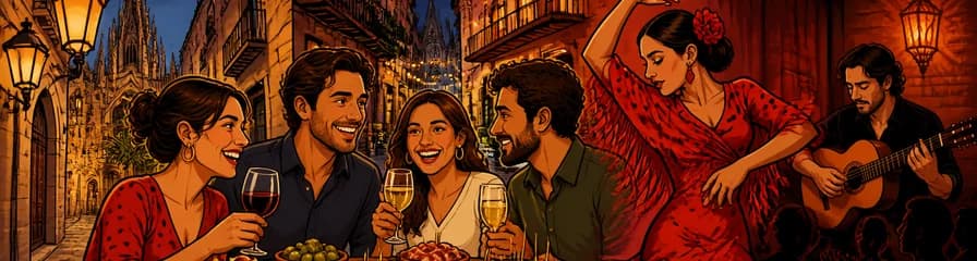 Experiencia Privada: Show de Tapas, Vino y Flamenco en el Casco Antiguo de Barcelona