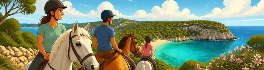 Vive la experiencia de cabalgar en Cala Mitjana, Menorca, España