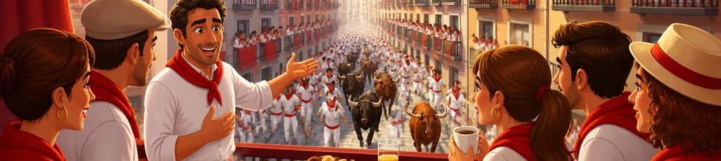 Balcón VIP en Estafeta y desayuno para el Encierro de Pamplona, al estilo Hemingway