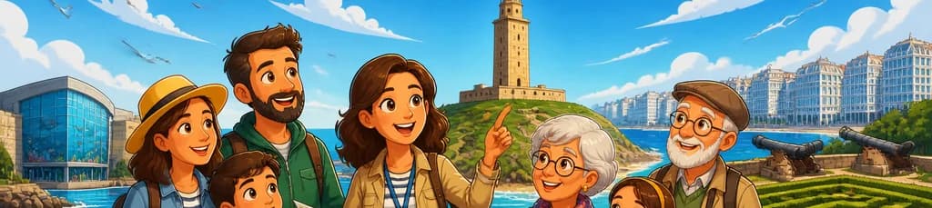 Recorrido urbano en grupo por La Coruña para toda la familia