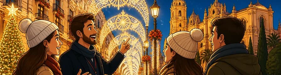 Recorrido privado a pie por las luces navideñas de Málaga