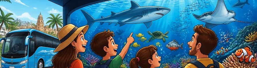 Paquete de entrada al Acuario Poema del Mar con transporte en autobús TUI