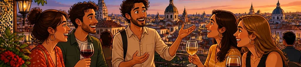 Recorrido gastronómico por Madrid: tapas, vinos y vistas desde azoteas con guía local