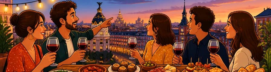 Recorrido gastronómico por Madrid: tapas, vinos y vistas desde una azotea