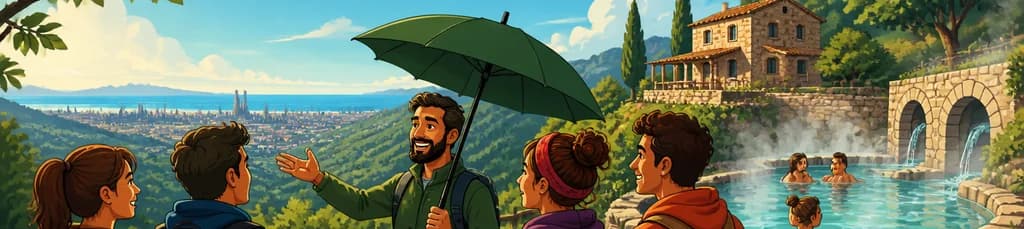 Escapada desde Barcelona: Baños Termales y Recorrido Panorámico por la Montaña