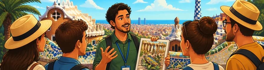 Recorrido exclusivo a pie con guía por el Park Güell de Barcelona