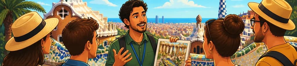 Recorrido exclusivo a pie con guía por el Park Güell de Barcelona