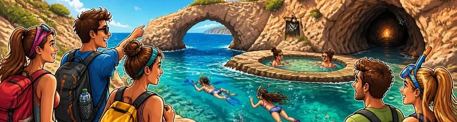 Cuatro horas de exploración: snorkel, jacuzzi natural y cueva pirata
