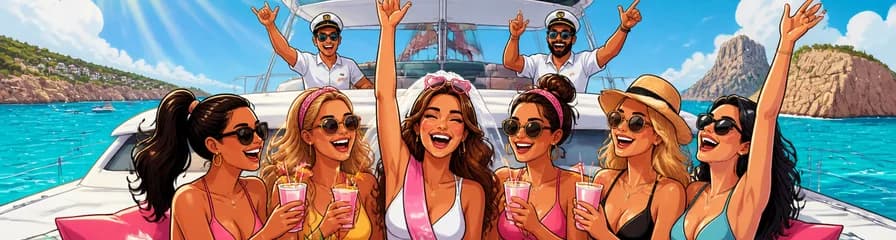 Celebración de despedida de soltera en Ibiza: una experiencia en catamarán con capitanes muy animados